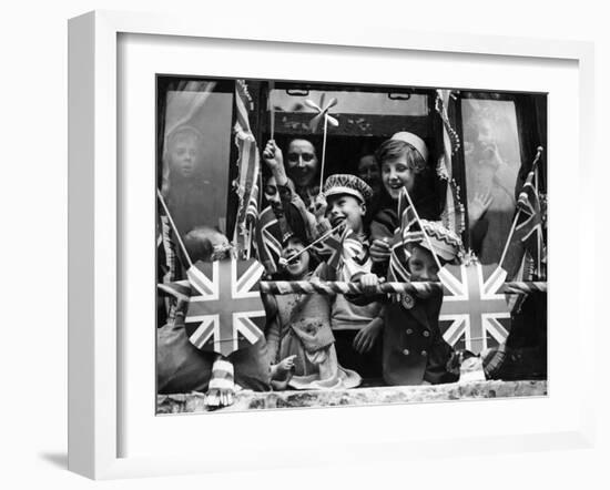 Street Party for Coronation of Queen Elizabeth Ii-Staff-Framed Photographic Print