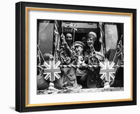 Street Party for Coronation of Queen Elizabeth Ii-Staff-Framed Photographic Print