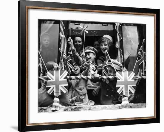 Street Party for Coronation of Queen Elizabeth Ii-Staff-Framed Photographic Print