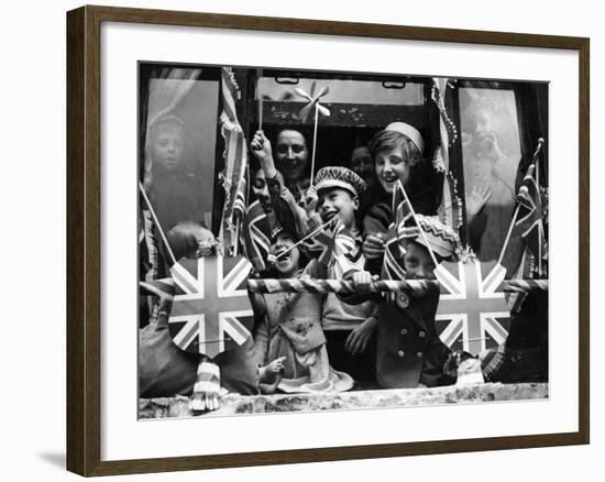 Street Party for Coronation of Queen Elizabeth Ii-Staff-Framed Photographic Print