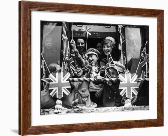 Street Party for Coronation of Queen Elizabeth Ii-Staff-Framed Photographic Print