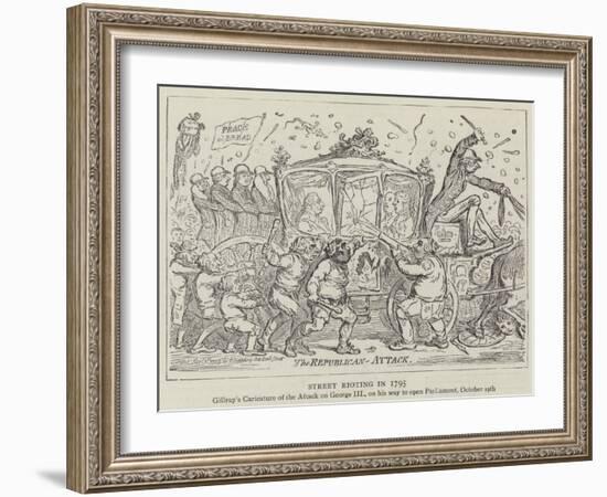 Street Rioting in 1795-James Gillray-Framed Giclee Print