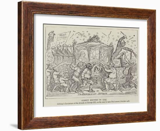 Street Rioting in 1795-James Gillray-Framed Giclee Print