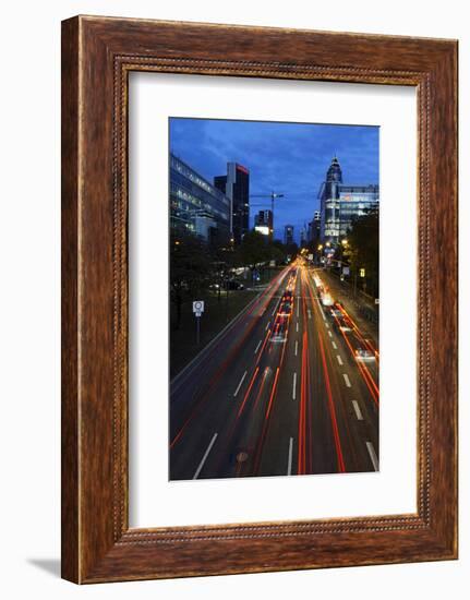 Street, Rush-Hour Traffic, Mobility, Dusk, Theodor-Heuss-Allee-Axel Schmies-Framed Photographic Print