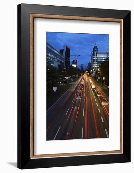 Street, Rush-Hour Traffic, Mobility, Dusk, Theodor-Heuss-Allee-Axel Schmies-Framed Photographic Print