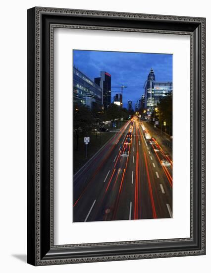 Street, Rush-Hour Traffic, Mobility, Dusk, Theodor-Heuss-Allee-Axel Schmies-Framed Photographic Print