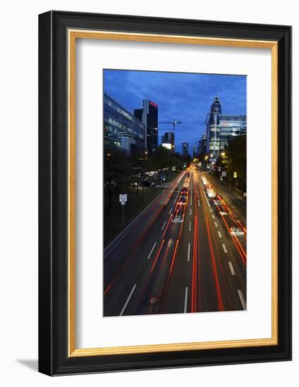 Street, Rush-Hour Traffic, Mobility, Dusk, Theodor-Heuss-Allee-Axel Schmies-Framed Photographic Print