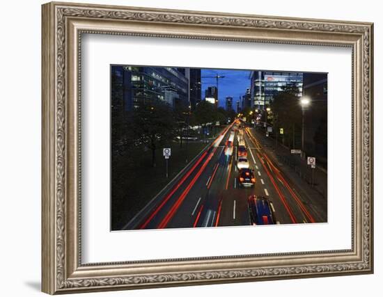 Street, Rush-Hour Traffic, Mobility, Dusk, Theodor-Heuss-Allee-Axel Schmies-Framed Photographic Print