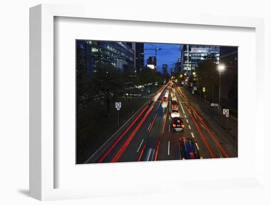 Street, Rush-Hour Traffic, Mobility, Dusk, Theodor-Heuss-Allee-Axel Schmies-Framed Photographic Print