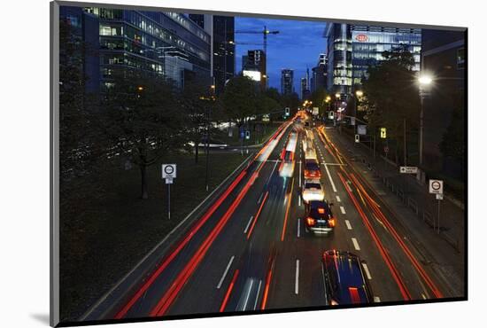 Street, Rush-Hour Traffic, Mobility, Dusk, Theodor-Heuss-Allee-Axel Schmies-Mounted Photographic Print