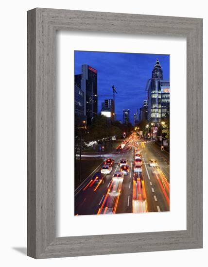 Street, Rush-Hour Traffic, Mobility, Dusk, Theodor-Heuss-Allee-Axel Schmies-Framed Photographic Print