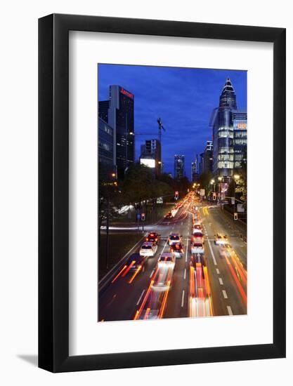 Street, Rush-Hour Traffic, Mobility, Dusk, Theodor-Heuss-Allee-Axel Schmies-Framed Photographic Print