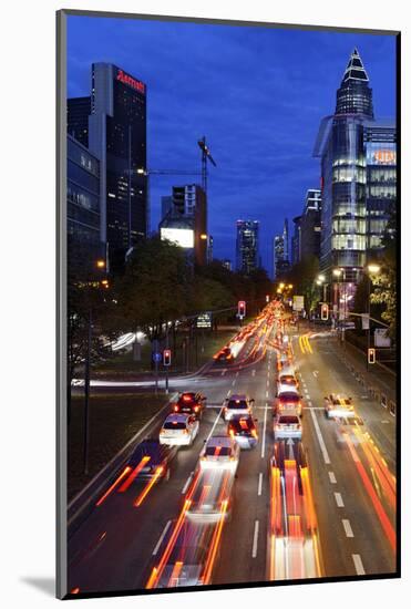 Street, Rush-Hour Traffic, Mobility, Dusk, Theodor-Heuss-Allee-Axel Schmies-Mounted Photographic Print