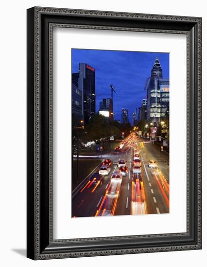 Street, Rush-Hour Traffic, Mobility, Dusk, Theodor-Heuss-Allee-Axel Schmies-Framed Photographic Print