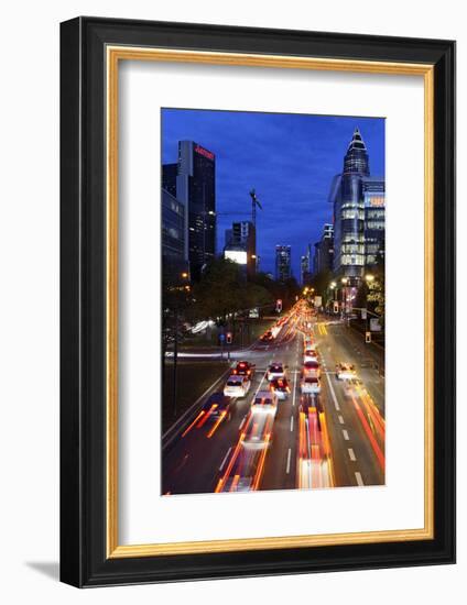 Street, Rush-Hour Traffic, Mobility, Dusk, Theodor-Heuss-Allee-Axel Schmies-Framed Photographic Print