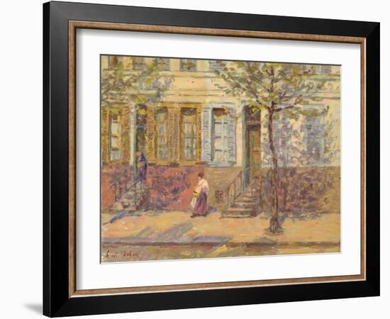 Street Scene, 1912 (Oil on Panel)-Henri Duhem-Framed Giclee Print