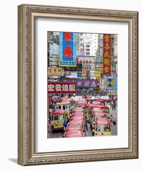 Street Scene and Mini Bus Station, Mong Kok, Kowloon, Hong Kong, China, Asia-Gavin Hellier-Framed Photographic Print