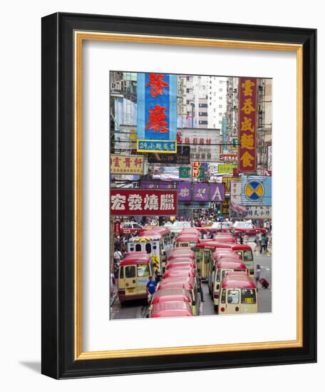 Street Scene and Mini Bus Station, Mong Kok, Kowloon, Hong Kong, China, Asia-Gavin Hellier-Framed Photographic Print