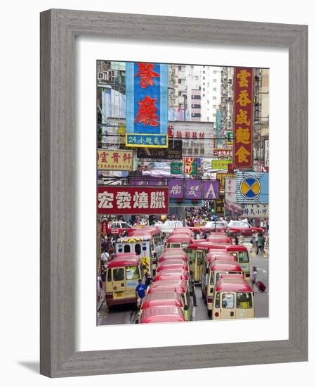 Street Scene and Mini Bus Station, Mong Kok, Kowloon, Hong Kong, China, Asia-Gavin Hellier-Framed Photographic Print