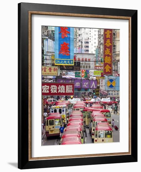 Street Scene and Mini Bus Station, Mong Kok, Kowloon, Hong Kong, China, Asia-Gavin Hellier-Framed Photographic Print