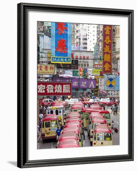 Street Scene and Mini Bus Station, Mong Kok, Kowloon, Hong Kong, China, Asia-Gavin Hellier-Framed Photographic Print