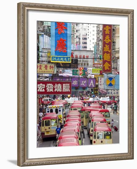 Street Scene and Mini Bus Station, Mong Kok, Kowloon, Hong Kong, China, Asia-Gavin Hellier-Framed Photographic Print