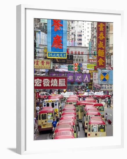 Street Scene and Mini Bus Station, Mong Kok, Kowloon, Hong Kong, China, Asia-Gavin Hellier-Framed Photographic Print