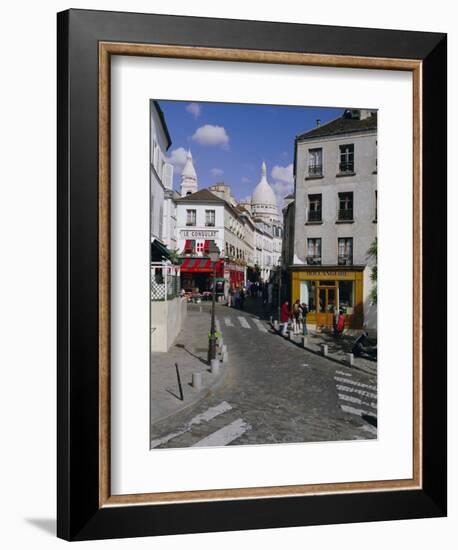 Street Scene and the Dome of the Basilica of Sacre Coeur, Montmartre, Paris, France, Europe-Gavin Hellier-Framed Photographic Print