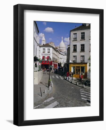 Street Scene and the Dome of the Basilica of Sacre Coeur, Montmartre, Paris, France, Europe-Gavin Hellier-Framed Photographic Print