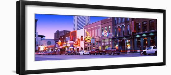 Street Scene at Dusk, Nashville, Tennessee, USA-null-Framed Photographic Print