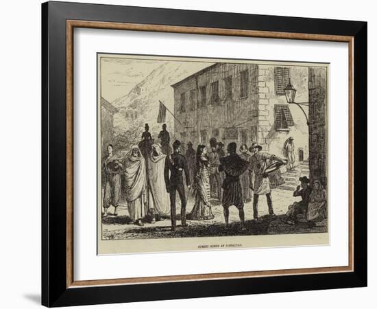 Street Scene at Gibraltar-null-Framed Giclee Print