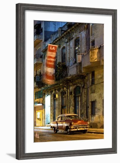 Street Scene at Night Lit by Artificial Lighting-Lee Frost-Framed Photographic Print