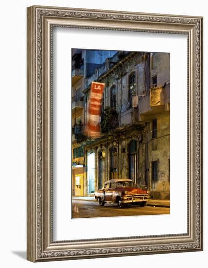 Street Scene at Night Lit by Artificial Lighting-Lee Frost-Framed Photographic Print