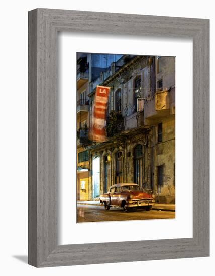 Street Scene at Night Lit by Artificial Lighting-Lee Frost-Framed Photographic Print