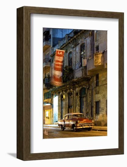 Street Scene at Night Lit by Artificial Lighting-Lee Frost-Framed Photographic Print