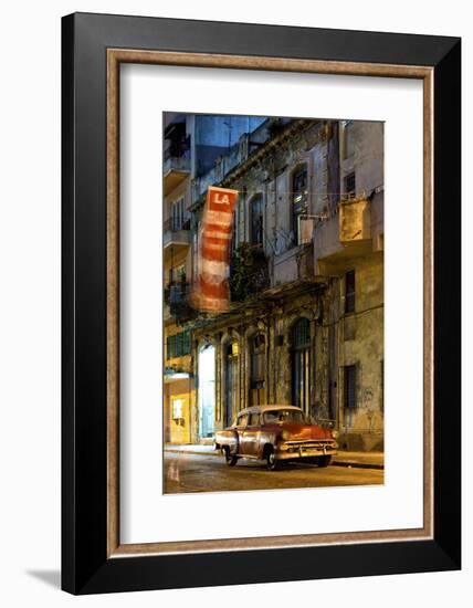 Street Scene at Night Lit by Artificial Lighting-Lee Frost-Framed Photographic Print