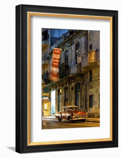 Street Scene at Night Lit by Artificial Lighting-Lee Frost-Framed Photographic Print