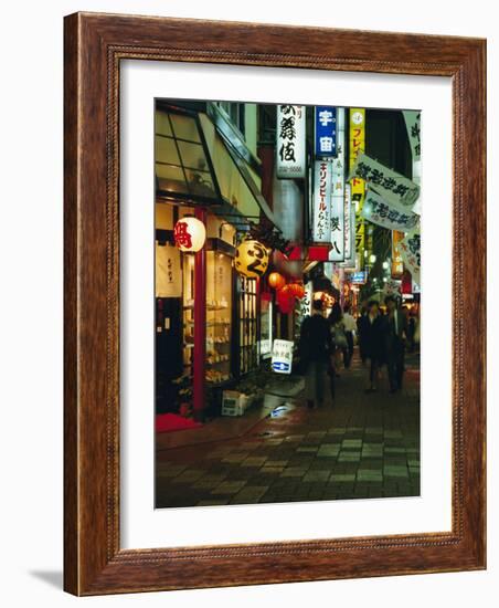 Street Scene at Night, Shinjuku, Tokyo, Japan, Asia-Gavin Hellier-Framed Photographic Print