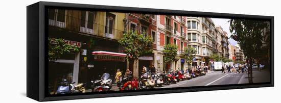 Street Scene Barcelona Spain-null-Framed Stretched Canvas