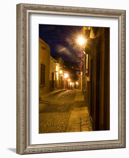 Street Scene Before Sunrise, San Miguel De Allende, Mexico-Nancy Rotenberg-Framed Photographic Print