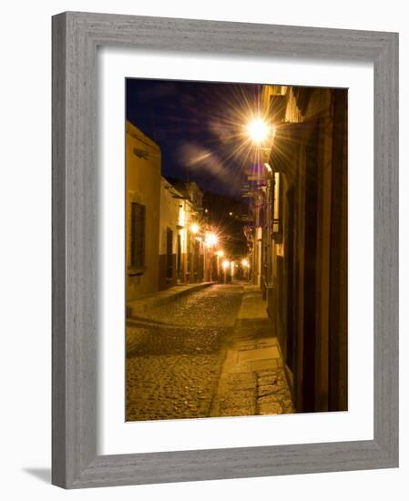 Street Scene Before Sunrise, San Miguel De Allende, Mexico-Nancy Rotenberg-Framed Photographic Print