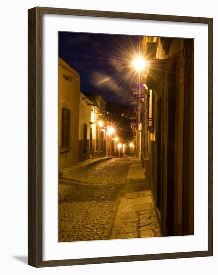 Street Scene Before Sunrise, San Miguel De Allende, Mexico-Nancy Rotenberg-Framed Photographic Print