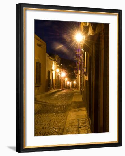 Street Scene Before Sunrise, San Miguel De Allende, Mexico-Nancy Rotenberg-Framed Photographic Print