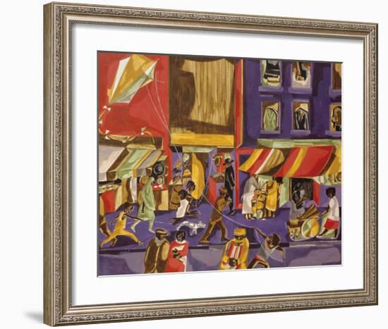 Street Scene (Boy with Kite), 1962-Jacob Lawrence-Framed Art Print