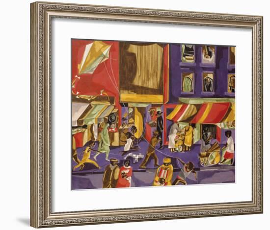 Street Scene (Boy with Kite), 1962-Jacob Lawrence-Framed Giclee Print