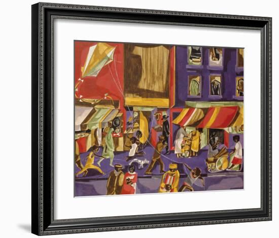 Street Scene (Boy with Kite), 1962-Jacob Lawrence-Framed Giclee Print