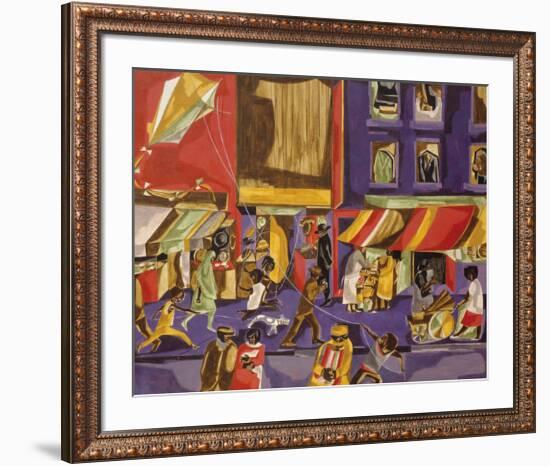 Street Scene (Boy with Kite), 1962-Jacob Lawrence-Framed Giclee Print