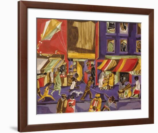 Street Scene (Boy with Kite), 1962-Jacob Lawrence-Framed Giclee Print