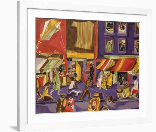 Street Scene (Boy with Kite), 1962-Jacob Lawrence-Framed Giclee Print