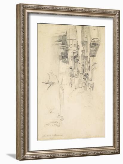 Street Scene, Cairo, 1854 (Pencil on Paper)-William Holman Hunt-Framed Giclee Print